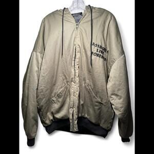 A$$holes Live Forever Men’s Jacket Embroidered Olive Green Size 2XL